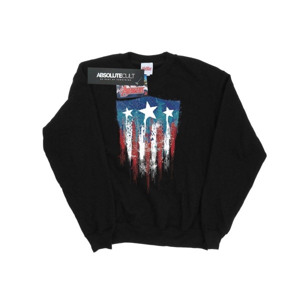 Marvel Womens/Ladies Captain America Flag Shield Sweatshirt XL Black XL