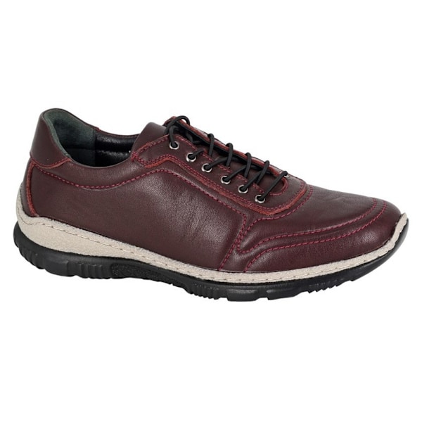 Mod Comfys Damskor/Tjejskor i Läder 3 UK Burgundy Burgundy 3 UK