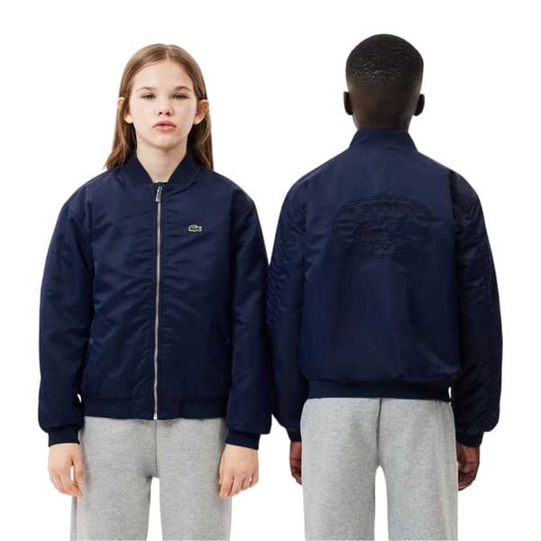 Lacoste Barn/Kids Broderad Logotyp Bomberjacka 8 År N Navy Blue 8 Years