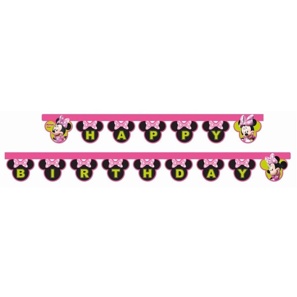Disney Minnie Mouse Grattis på födelsedagen Banner One Size Svart/Rosa/Y Black/Pink/Yellow One Size