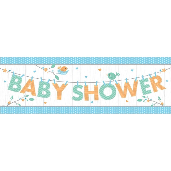 Creative Party Hoffmaster Group Baby Shower Banner One Size Blu Blue/White/Orange One Size