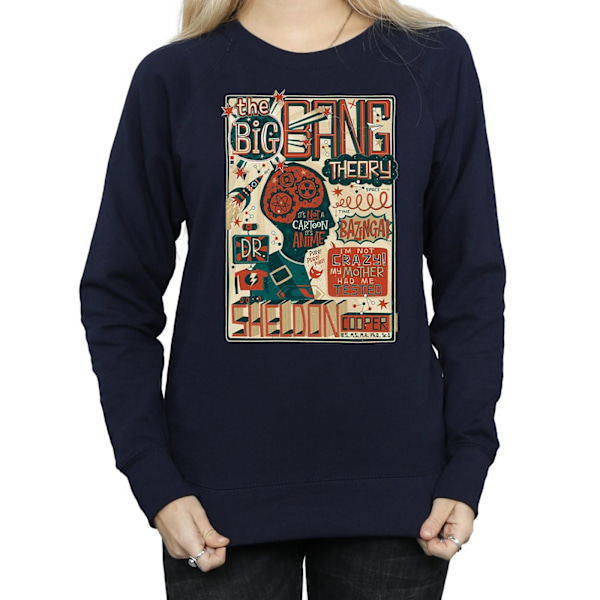 Big Bang Theory Dam/Damer Infografisk Poster Sweatshirt L N Navy Blue L