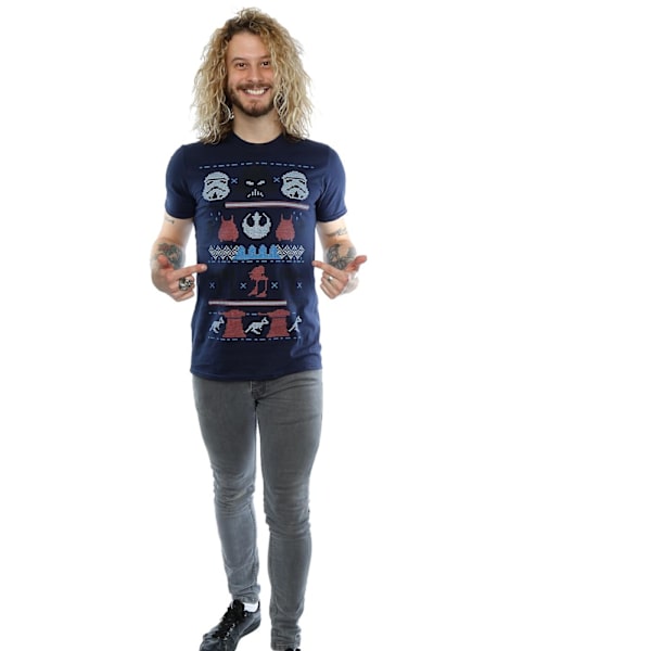 Star Wars Herr Dark Side Fair Isle Jul T-shirt L Deep Nav Deep Navy L