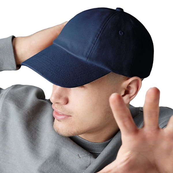 Beechfield Unisex Lågprofilerad Tung Bomullsborrkeps / Huvudbonad French Navy One Size