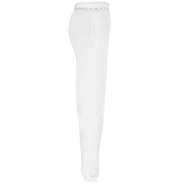 Fruit of the Loom Classic Joggingbyxor för män med elastisk fåll White S