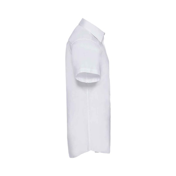 Russell Collection Herr Oxford Easy-Care Skräddarsydd Kortärmad White 17in