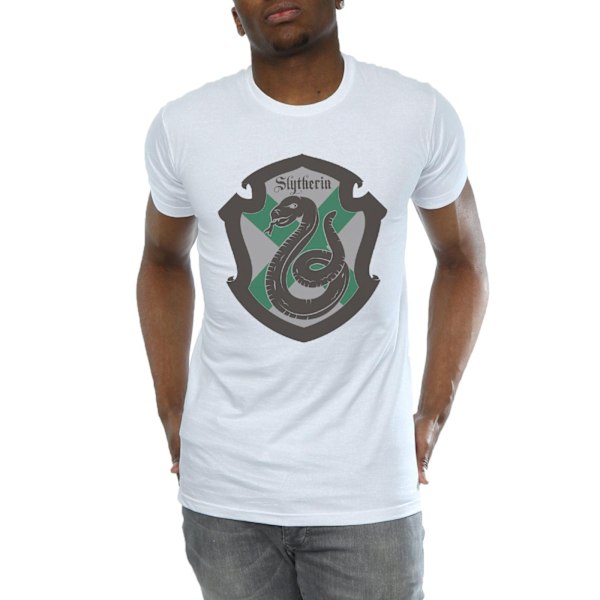 Harry Potter Herr Slytherin Crest Flat T-Shirt 3XL Vit White 3XL