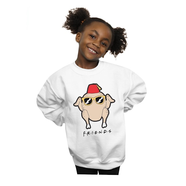 Friends Girls Sunglasses Turkey Sweatshirt 7-8 År Vit White 7-8 Years