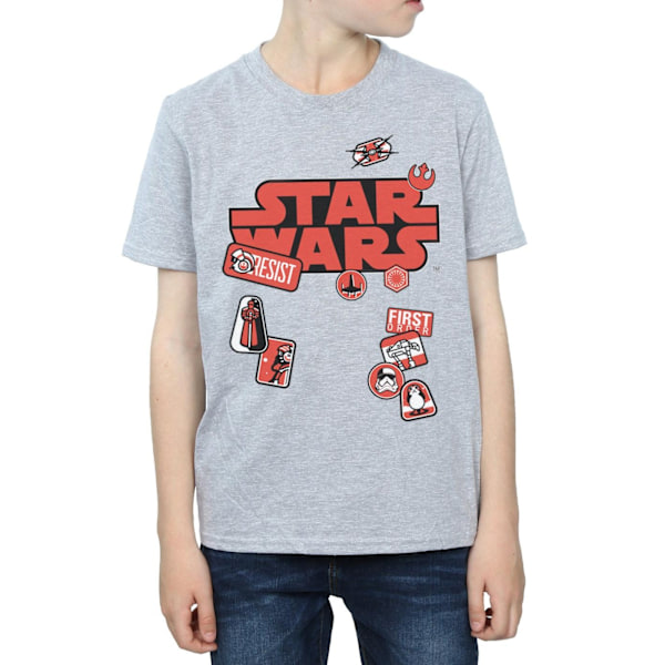 Star Wars Boys The Last Jedi Badges T-Shirt 5-6 år Sports Grå Sports Grey 5-6 Years