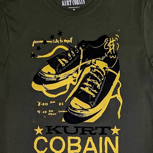 Kurt Cobain Unisex Adult Converse T-Shirt M Grön Green M