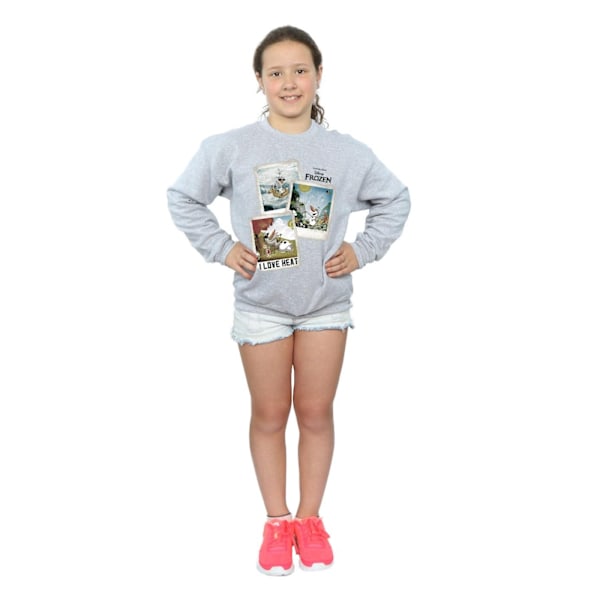 Disney Girls Frozen Olaf Polaroid Sweatshirt 12-13 år Sport Sports Grey 12-13 Years