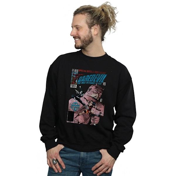 Marvel Mens Daredevil Distressed Bullseye Vs Elektra Cover Sweatshirt Black 4XL