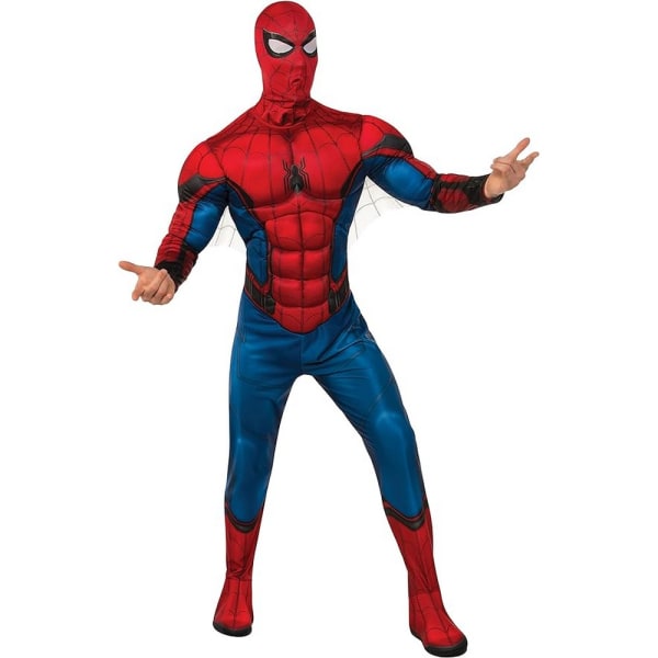 Spider-Man Deluxe Herrkostym Standard Röd/Blå Red/Blue Standard