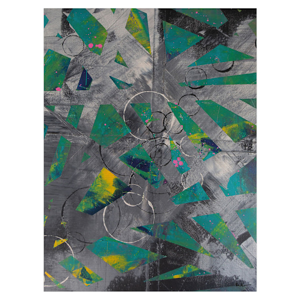 Anna Bernad Greens And Blacks Canvas Print 60cm x 80cm Flerfärgad Multicoloured 60cm x 80cm
