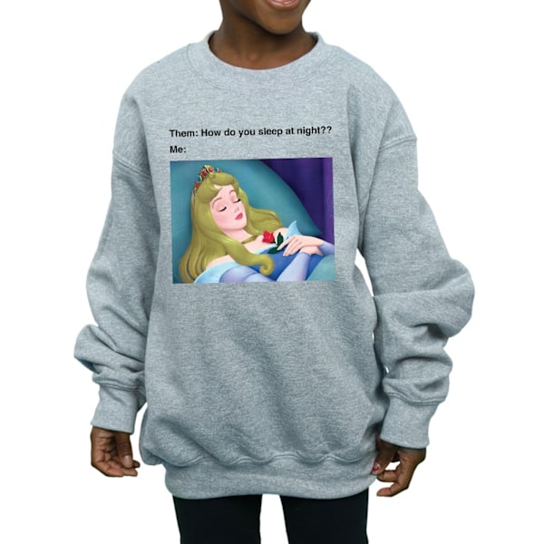 Disney Girls Sleeping Beauty Meme Sweatshirt 5-6 år Sports G Sports Grey 5-6 Years