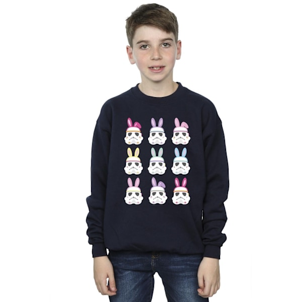 Star Wars Boys Stormtrooper Easter Bunnies Sweatshirt 7-8 år Navy Blue 7-8 Years