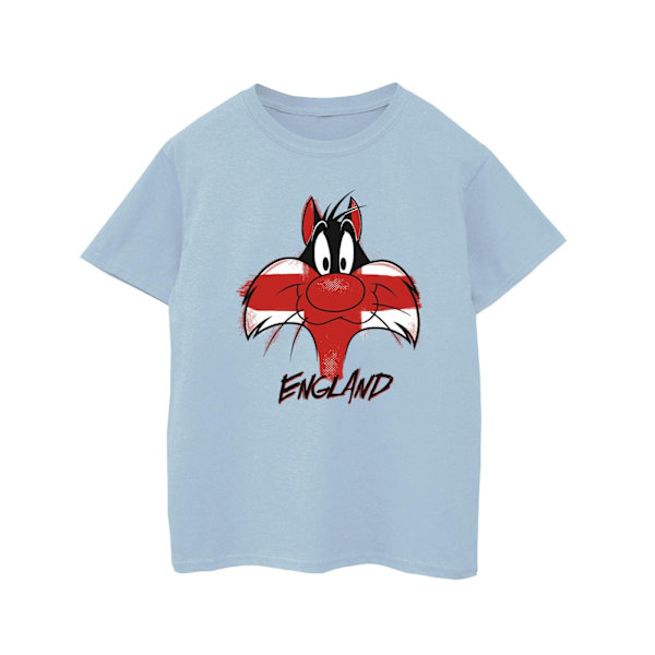 Looney Tunes Girls Sylvester England Face Bomull T-shirt 3-4 år Baby Blue 3-4 Years