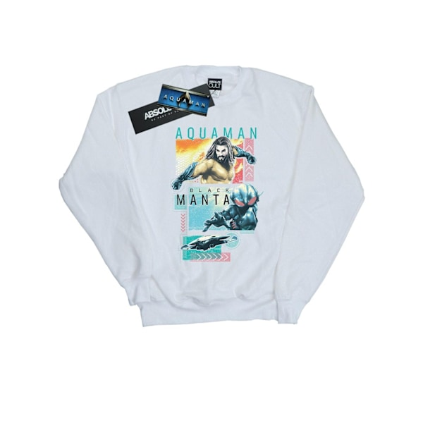 DC Comics Girls Aquaman Character Tiles Sweatshirt 7-8 år Vit White 7-8 Years