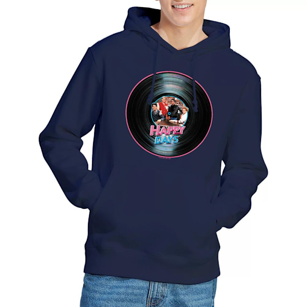 Happy Days Herr On the Record Hoodie XL Marinblå Navy XL