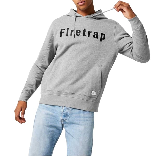 Firetrap Herr Grafisk Fleecetröja S Gråmelerad Grey Marl S