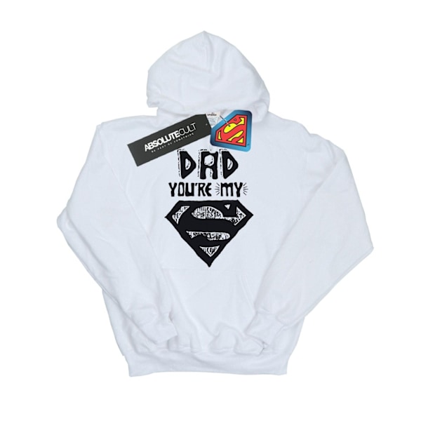 DC Comics Girls Superman Super Dad Hoodie 9-11 år Vit White 9-11 Years