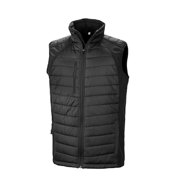 Result Herr Svart Compass Vadderad Mjuk Skalväst XS Svart/Svart Black/Black XS
