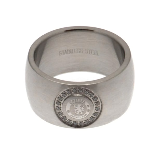Chelsea FC Medium Stone Set Ring One Size Silver Silver One Size