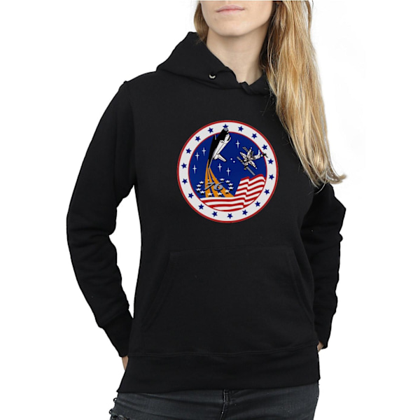 NASA Dam/Kvinnor Klassisk Rocket 76 Hoodie S Svart Black S