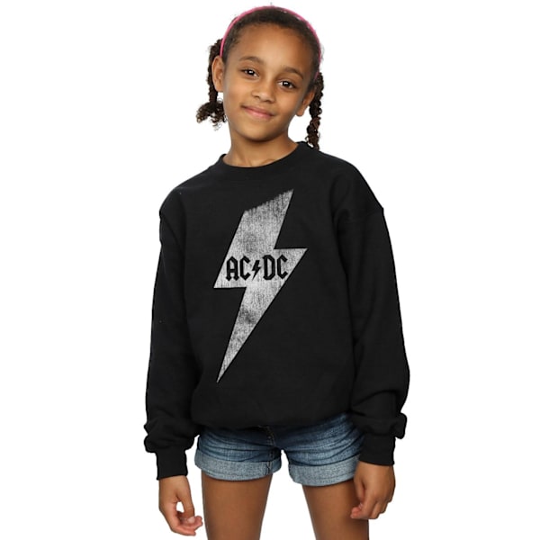AC/DC Flicktröja med Blixt 9-11 År Svart Black 9-11 Years