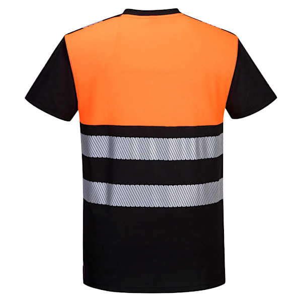 Portwest Herr PW3 Bomull Hög Synlighet T-shirt 4XL Svart/Orange Black/Orange 4XL