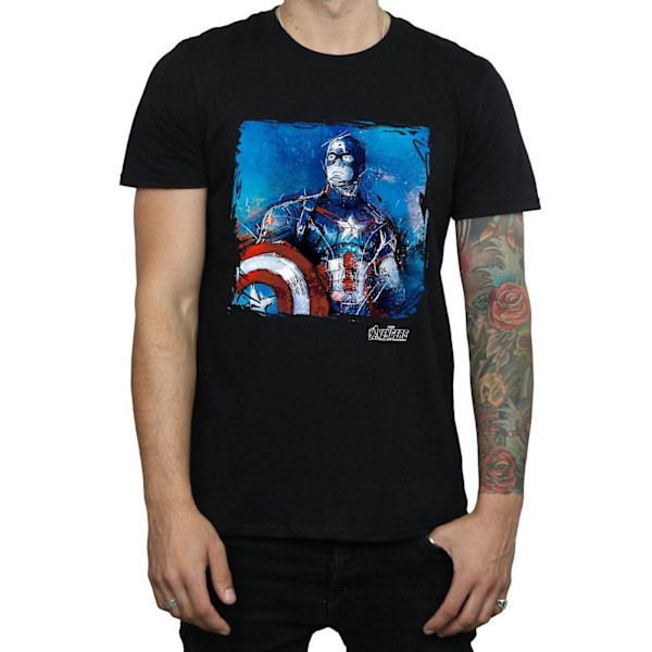 Captain America Art Bomull T-shirt 3XL Svart Black 3XL