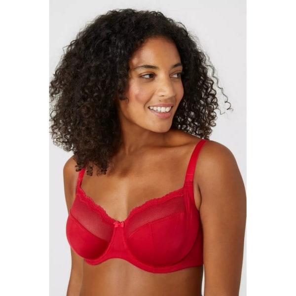 Vacker bh utan vaddering för dam/kvinna (2-pack) 30DD svart/röd Black/Red 30DD