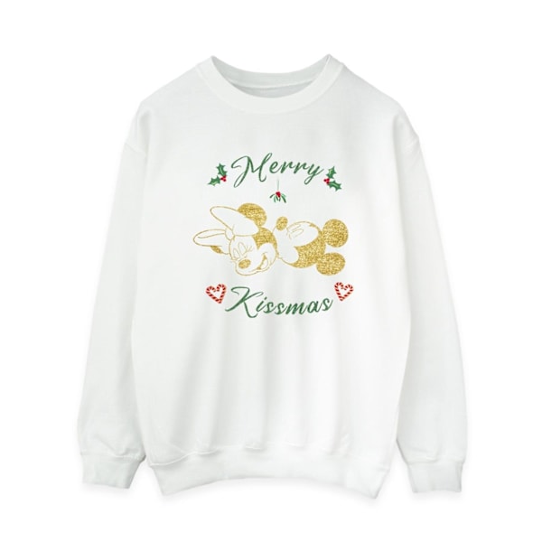 Disney Dam/Damer Mickey Mouse Merry Kissmas Sweatshirt XL W White XL