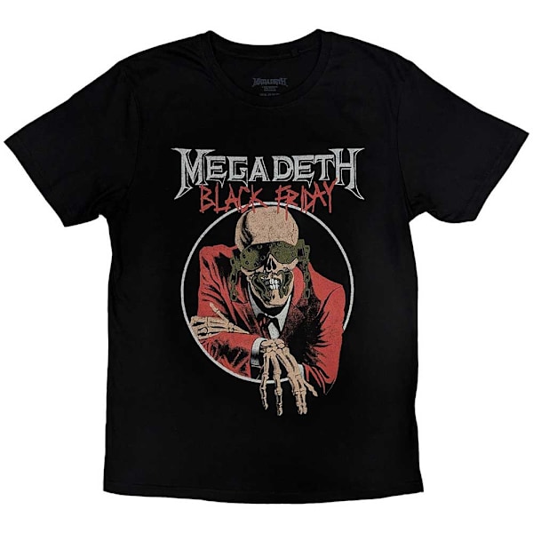 Megadeth Unisex Svart Fredag T-shirt S Svart Black S