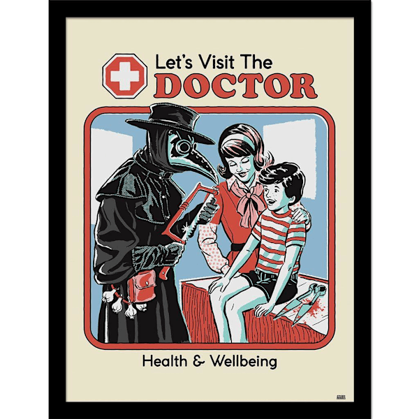 Steven Rhodes Lets Visit The Doctor Inramad Affisch 40cm x 30cm M Multicoloured 40cm x 30cm