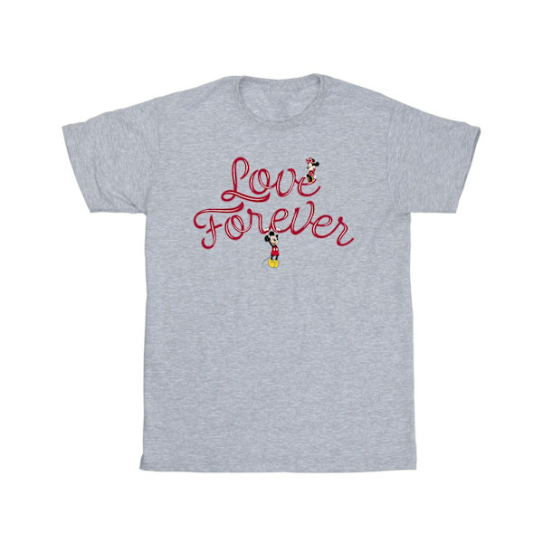 Disney Girls Mickey Mouse Love Forever Bomull T-shirt 9-11 År Sports Grey 9-11 Years