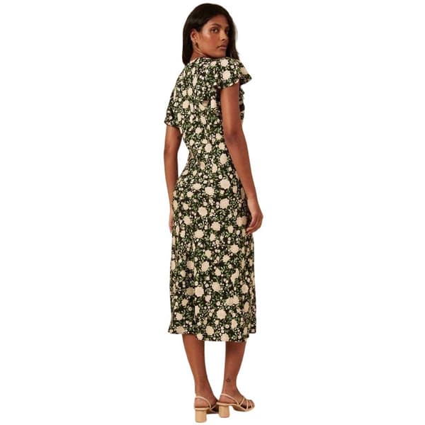 Nobody´s Child Dam Martha Blommig V-ringad Midiklänning 8 Black 8 UK