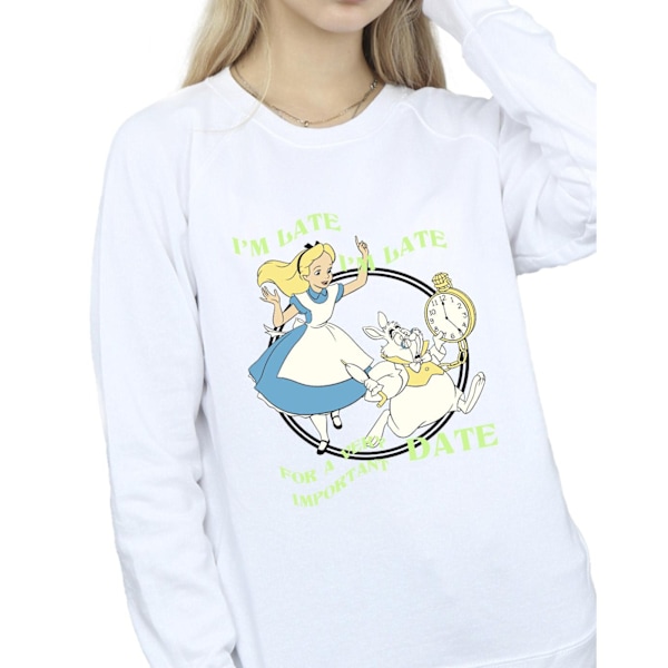 Disney Dam/Kvinnor Alice I Spegellandet Jag Är Sen Sweatshirt L White L