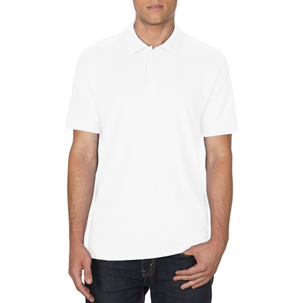 Gildan Premium Cotton Sport Double Pique Poloskjorta L Vit White L