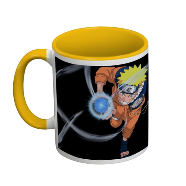 Naruto Orb Inner Two Tone Mugg En Storlek Svart/Gul/Vit Black/Yellow/White One Size