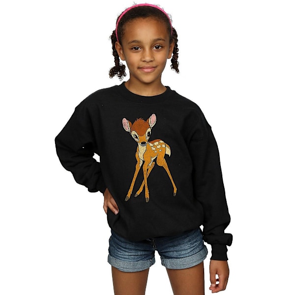 Bambi Girls Classic Cotton Sweatshirt 12-13 år Svart Black 12-13 Years