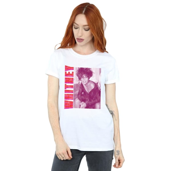 Whitney Houston Dam/Kvinnor Whitney Pose Bomull Boyfriend T-S White XL