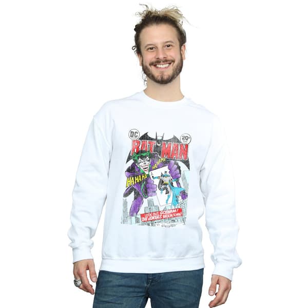 DC Comics Herr Batman Joker Spelkortsomslag Sweatshirt M Vit White M
