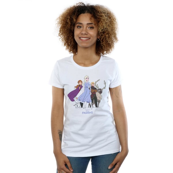 Disney Dam/Dam Frozen 2 Group T-shirt i bomull M Vit White M