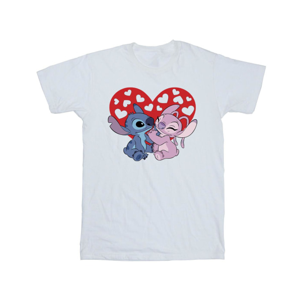 Disney Mens Lilo & Stitch Hearts T-shirt M Vit White M