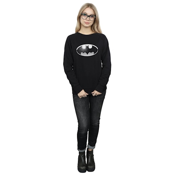 DC Comics Dam/Kvinnor Batman Spot Logo Sweatshirt XXL Svart Black XXL