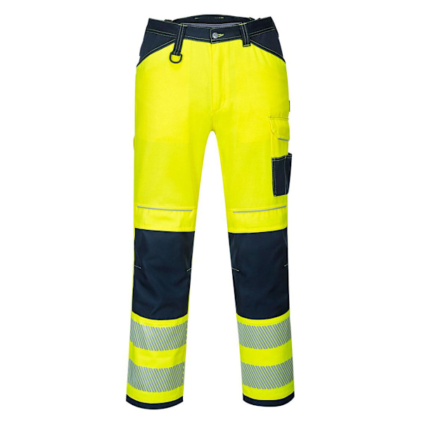 Portwest Herr PW3 Hi-Vis Arbetsbyxor 40R Gul/Marinblå Yellow/Navy 40R