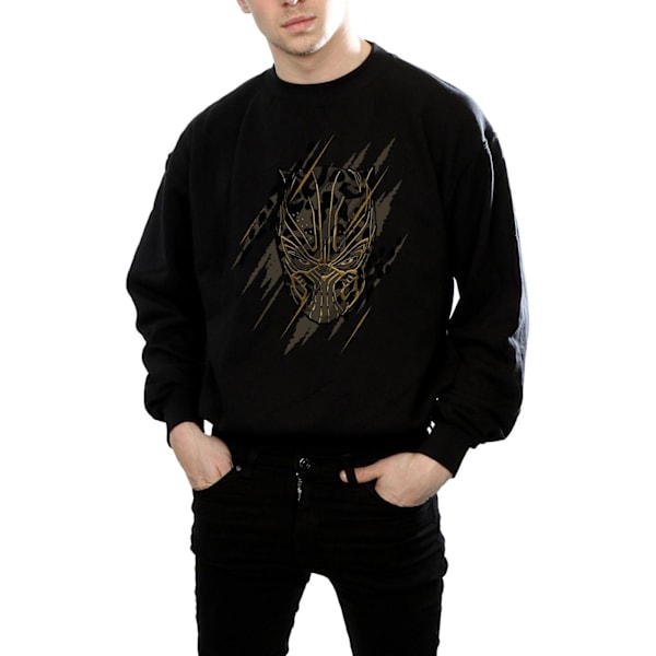 Marvel Herr Svart Panter Guldhuvud Sweatshirt L Svart Black L