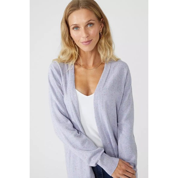 Mantaray Dam/Kvinnor Moss Stitch Longline Cardigan 12 UK Mid Mid Blue 12 UK