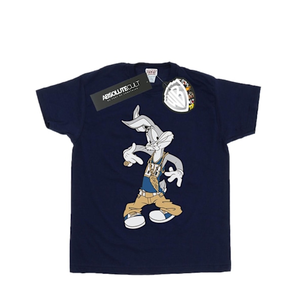 Looney Tunes Dam/Damer Rapper Bugs Bunny Bomull Boyfriend T Navy Blue XL